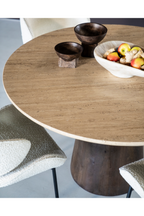Table de salle à manger piédestal en travertin
