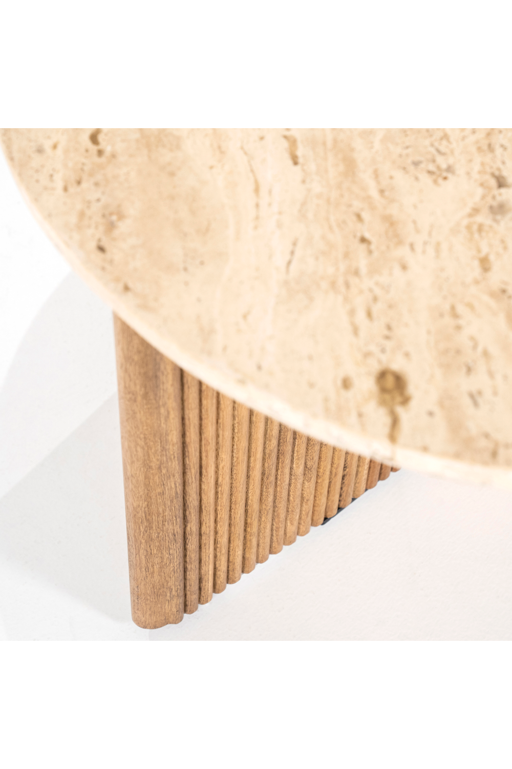 Table d'appoint ronde en bois de manguier
