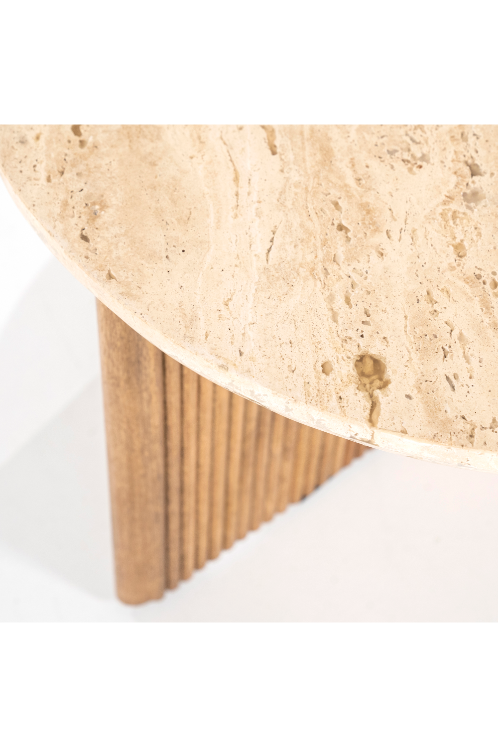 Table d'appoint ronde en bois de manguier