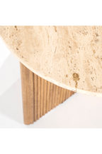Table d'appoint ronde en bois de manguier
