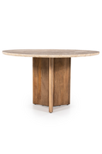 Table à manger ronde en bois de manguier