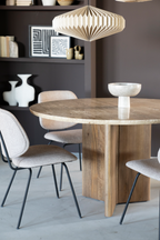 Table à manger ronde en bois de manguier