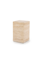 Table d'appoint carrée en travertin