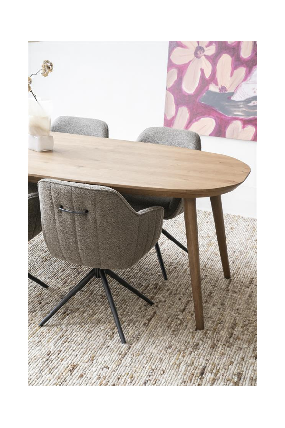 Table à manger en chêne laqué L