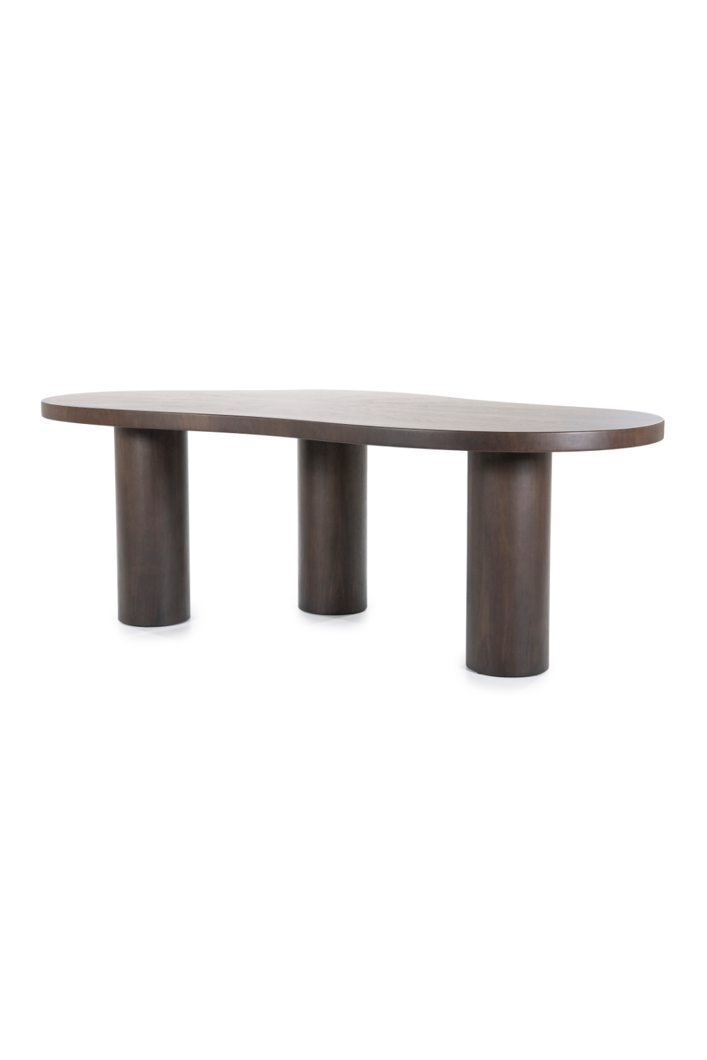 Table de salle à manger en noyer de forme organique