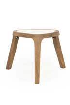 Table d'appoint triangulaire en marbre blanc