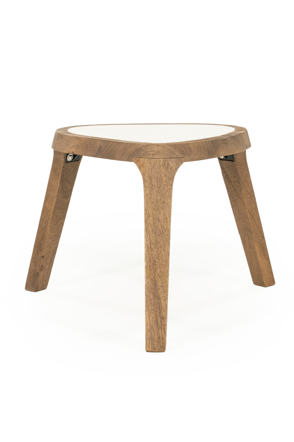 Table d'appoint triangulaire en marbre blanc