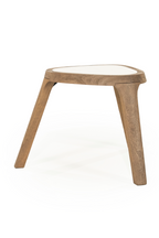 Table d'appoint triangulaire en marbre blanc