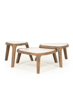 Table d'appoint triangulaire en marbre blanc