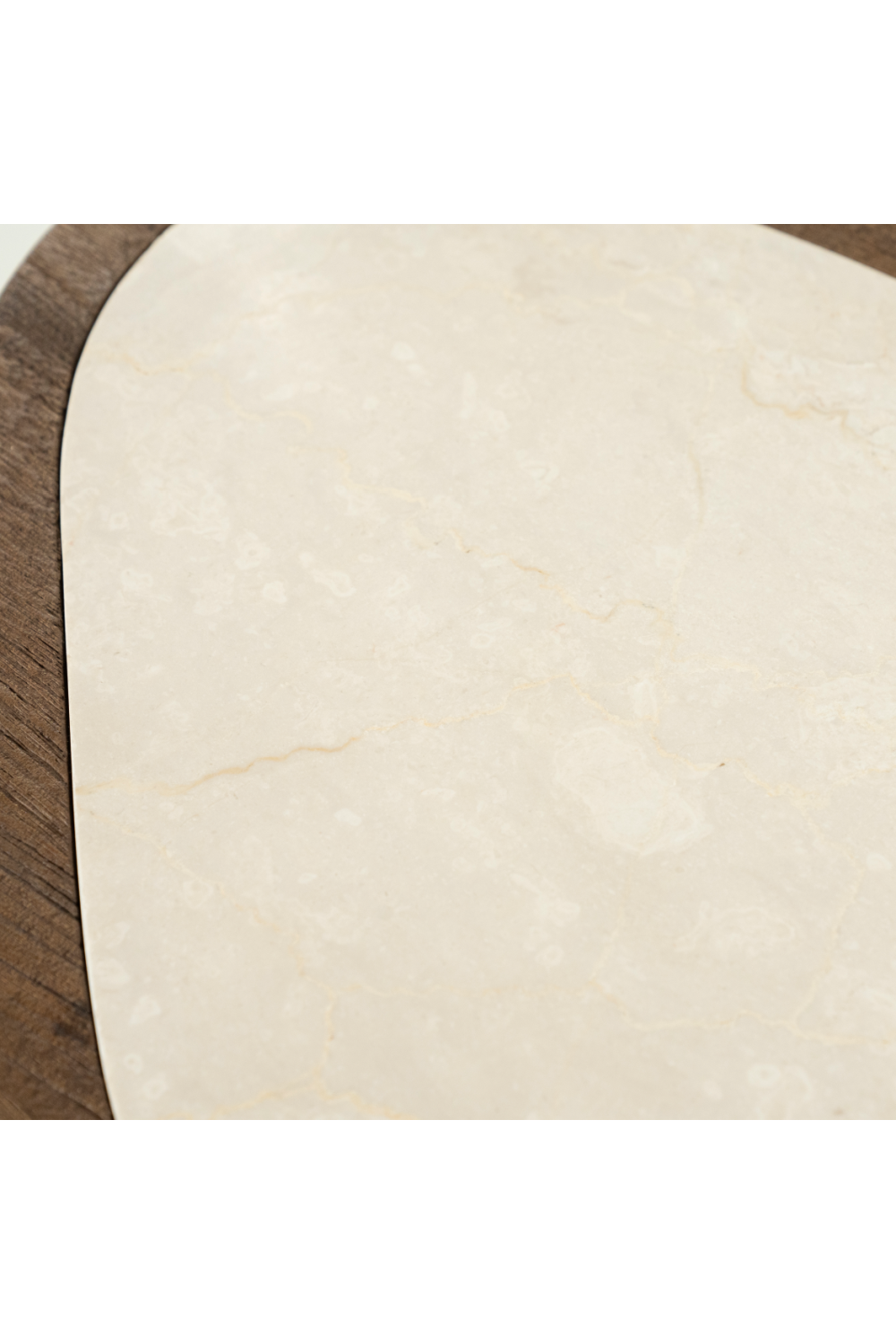 Table d'appoint triangulaire en marbre blanc