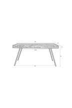 Table de salle à manger en teck laqué naturel
