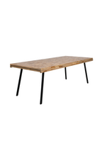 Table de salle à manger en teck laqué naturel