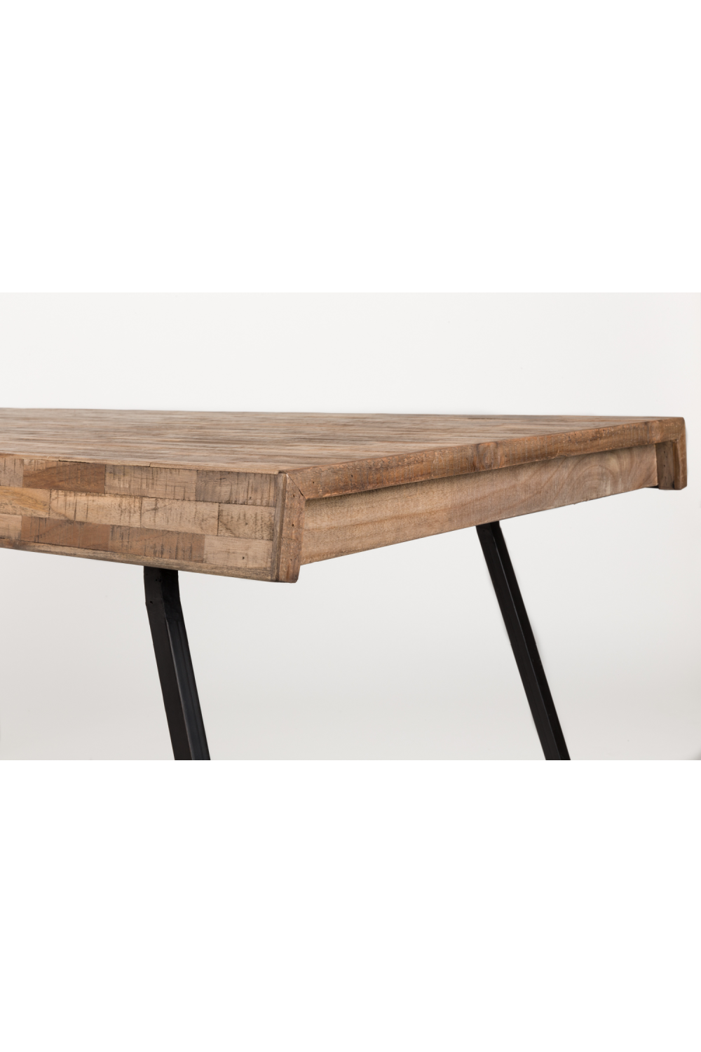 Table de salle à manger en teck laqué naturel