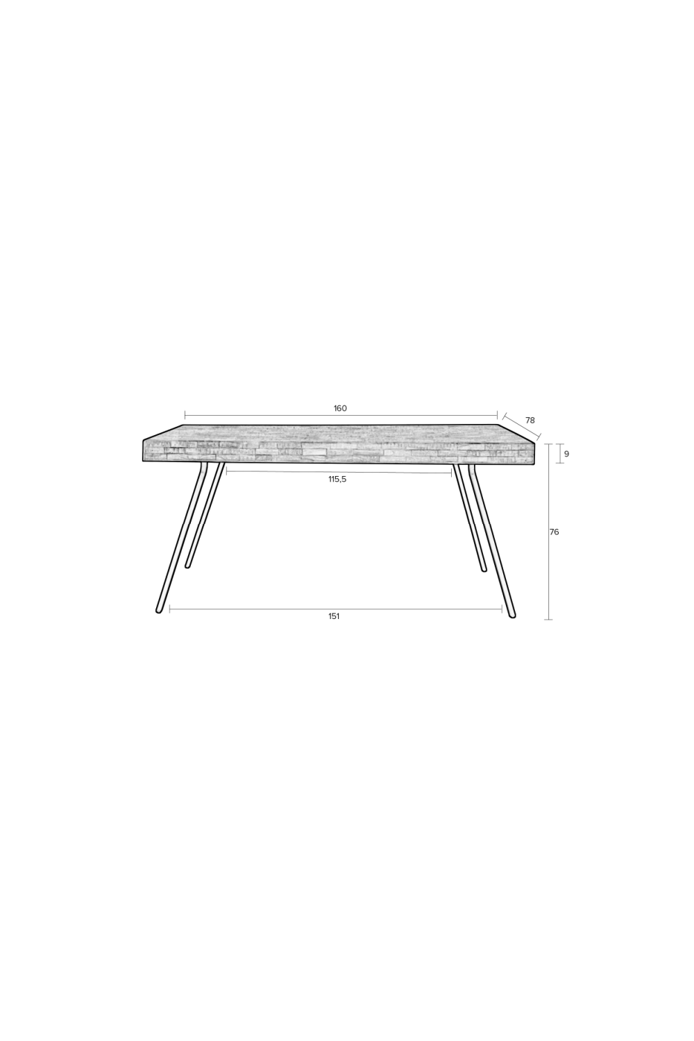 Table à manger en teck laqué noir