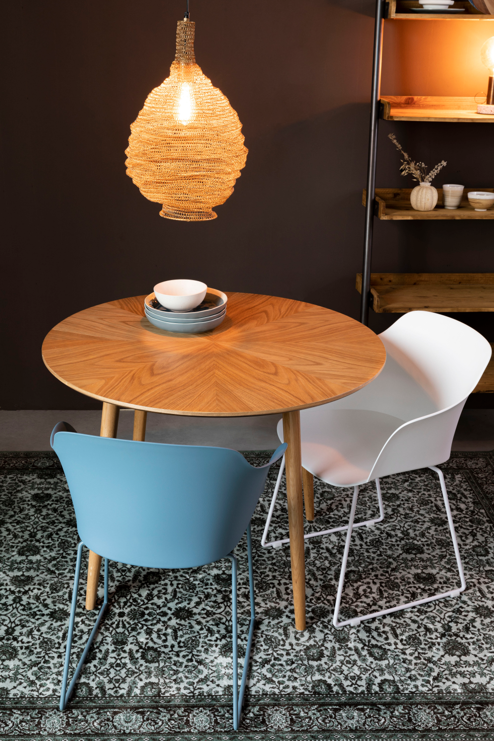 Table à manger ronde en bois naturel