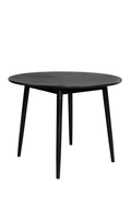 Table à manger ronde en bois noir
