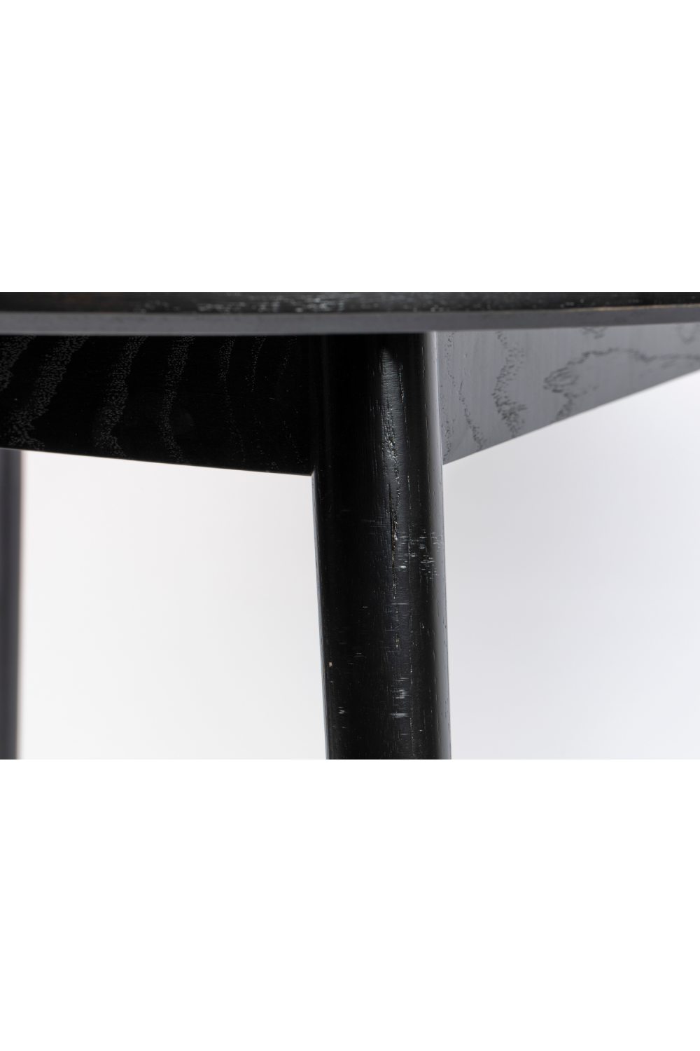 Table à manger ronde en bois noir
