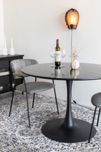 Table de salle à manger à pied central avec finition marbre