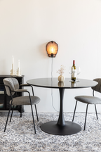 Table de salle à manger à pied central avec finition marbre