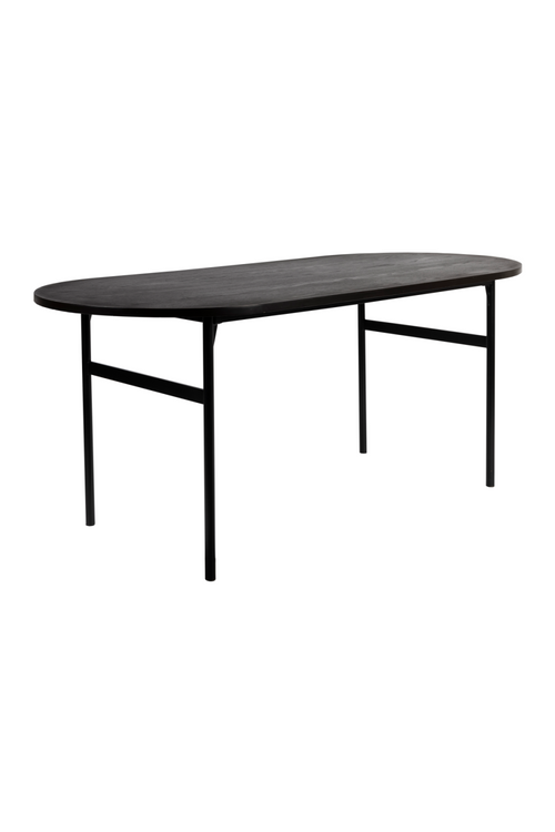 Table à manger noire oblongue