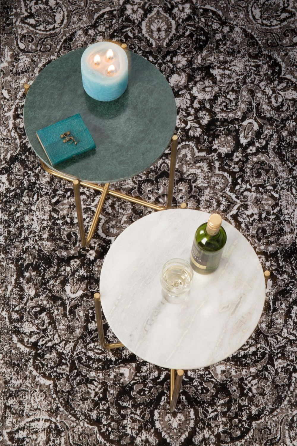 Table d'appoint en marbre vert