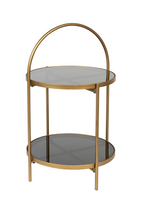 Table d'appoint ronde à cadre doré
