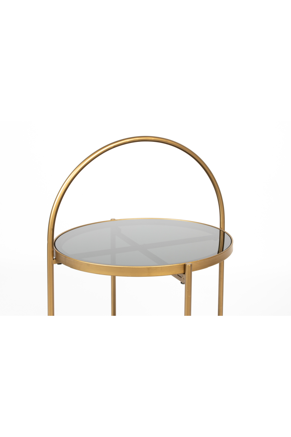 Table d'appoint ronde à cadre doré