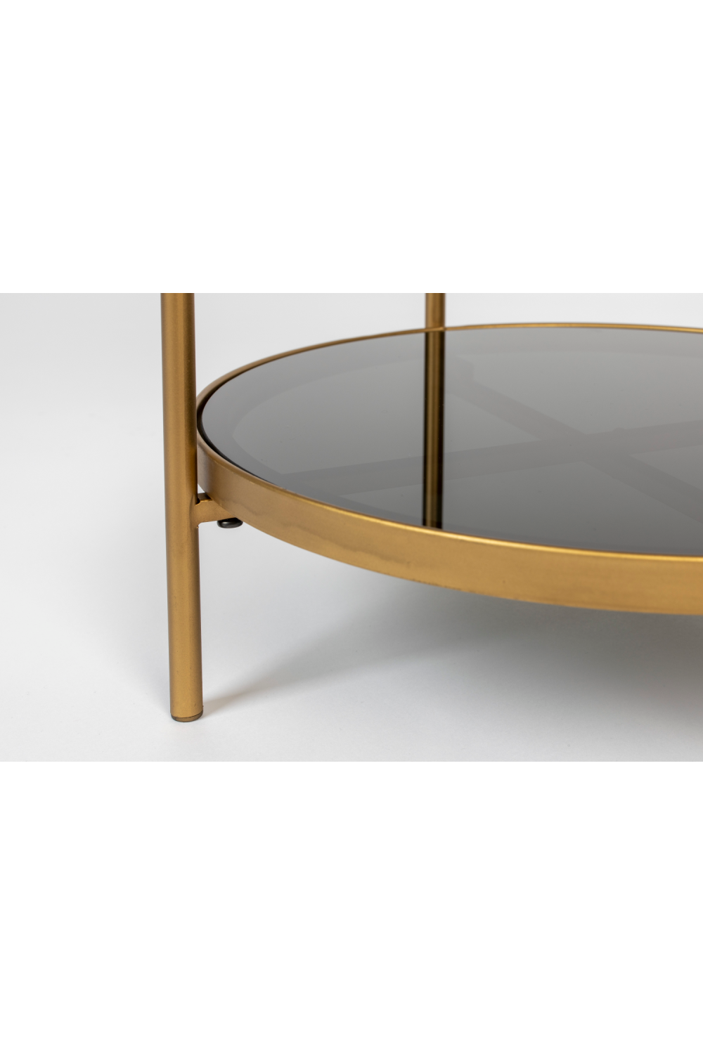 Table d'appoint ronde à cadre doré