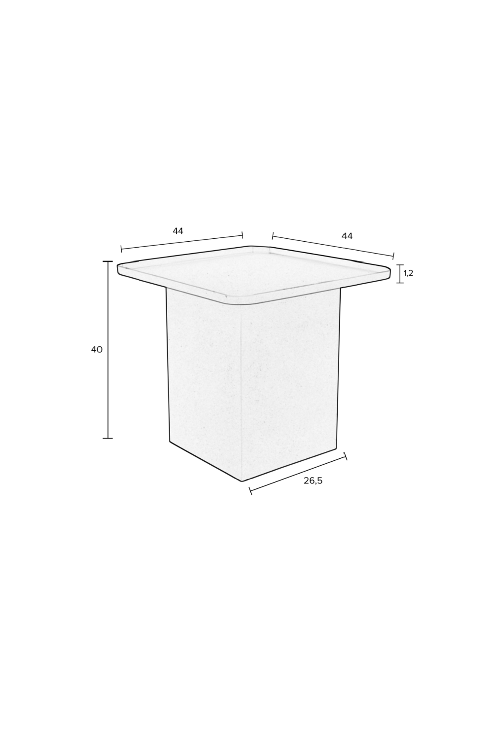Table d'appoint carrée en fer