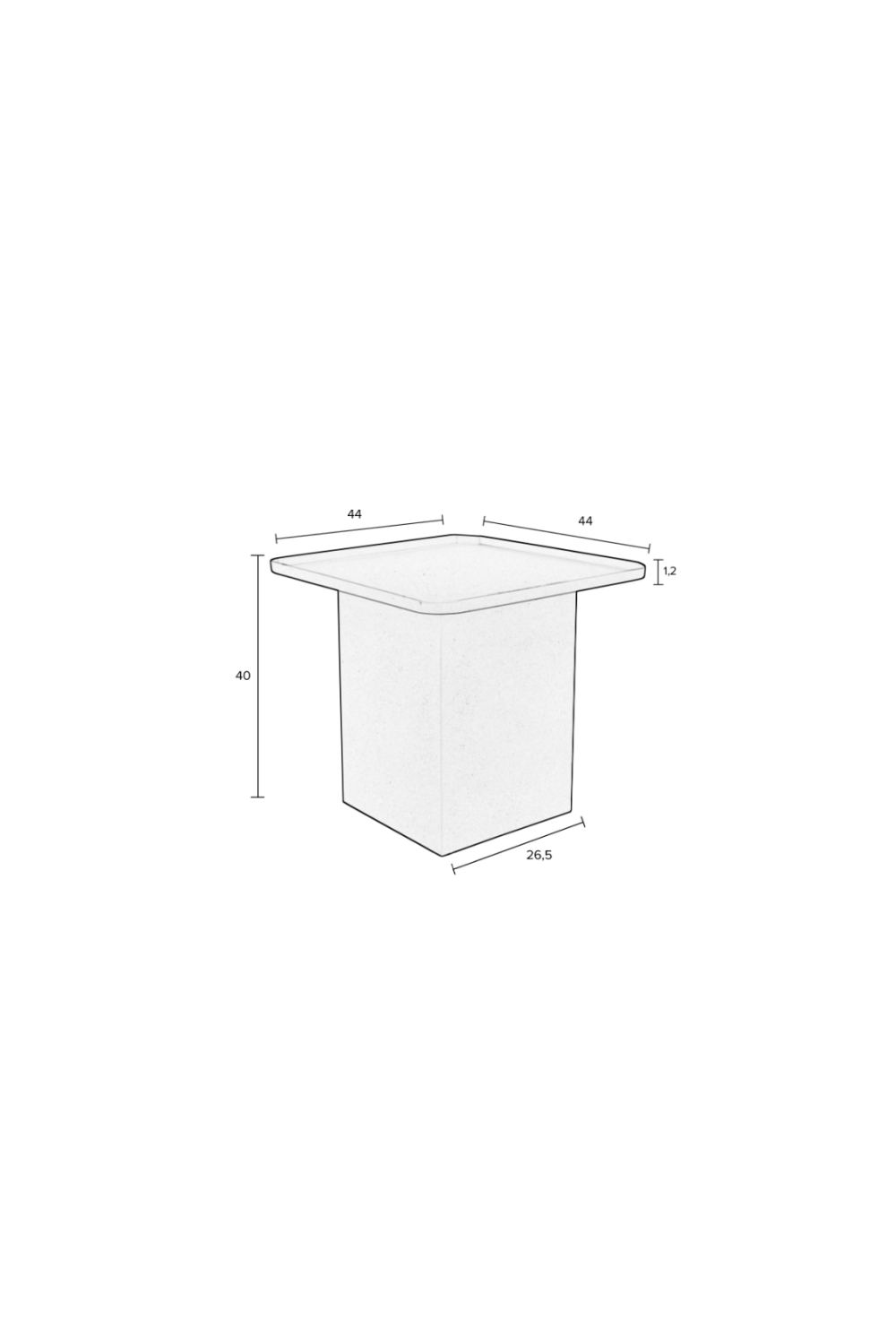 Table d'appoint carrée en fer