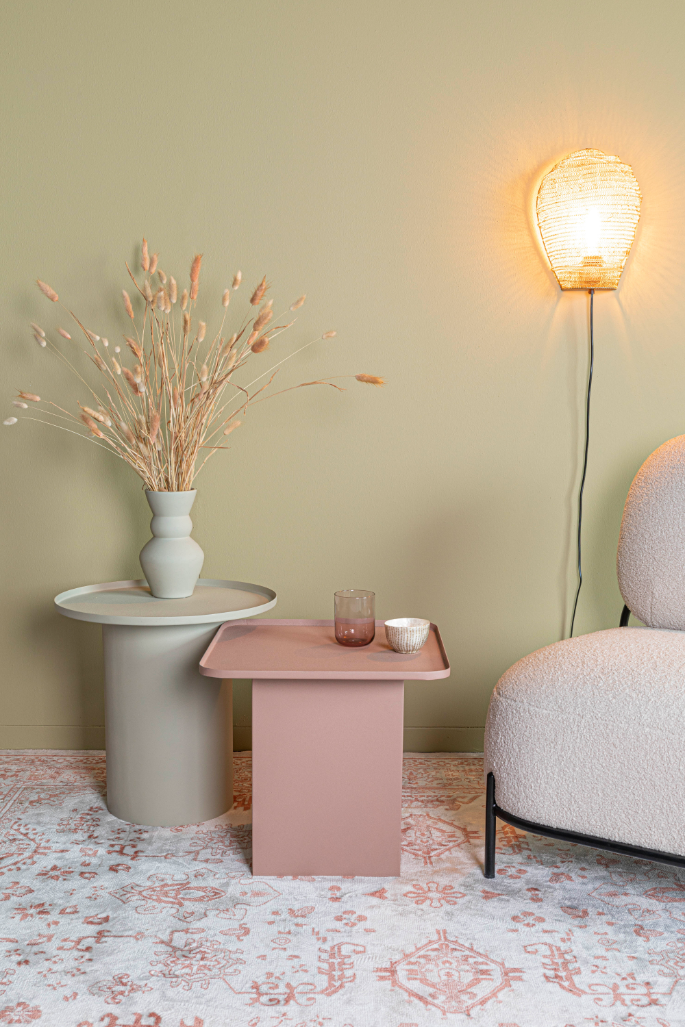 Table d'appoint carrée en fer