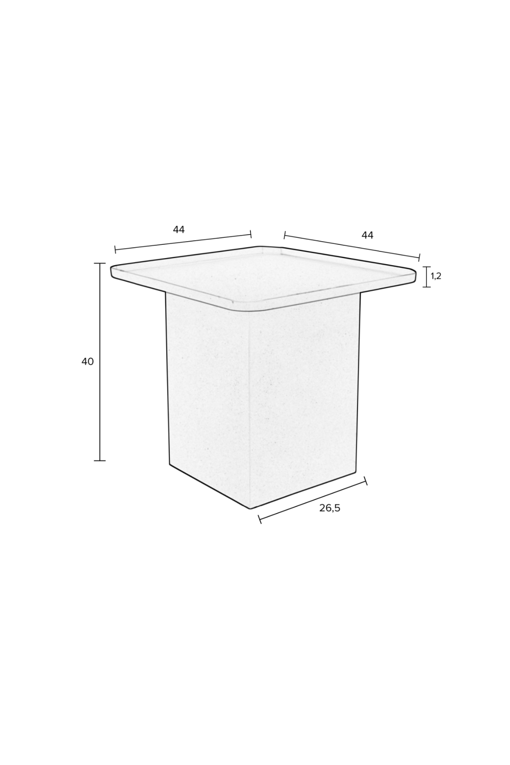 Table d'appoint carrée en fer