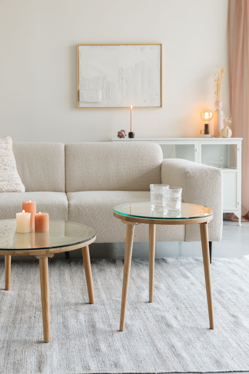 Table d'appoint moderne en rotin naturel