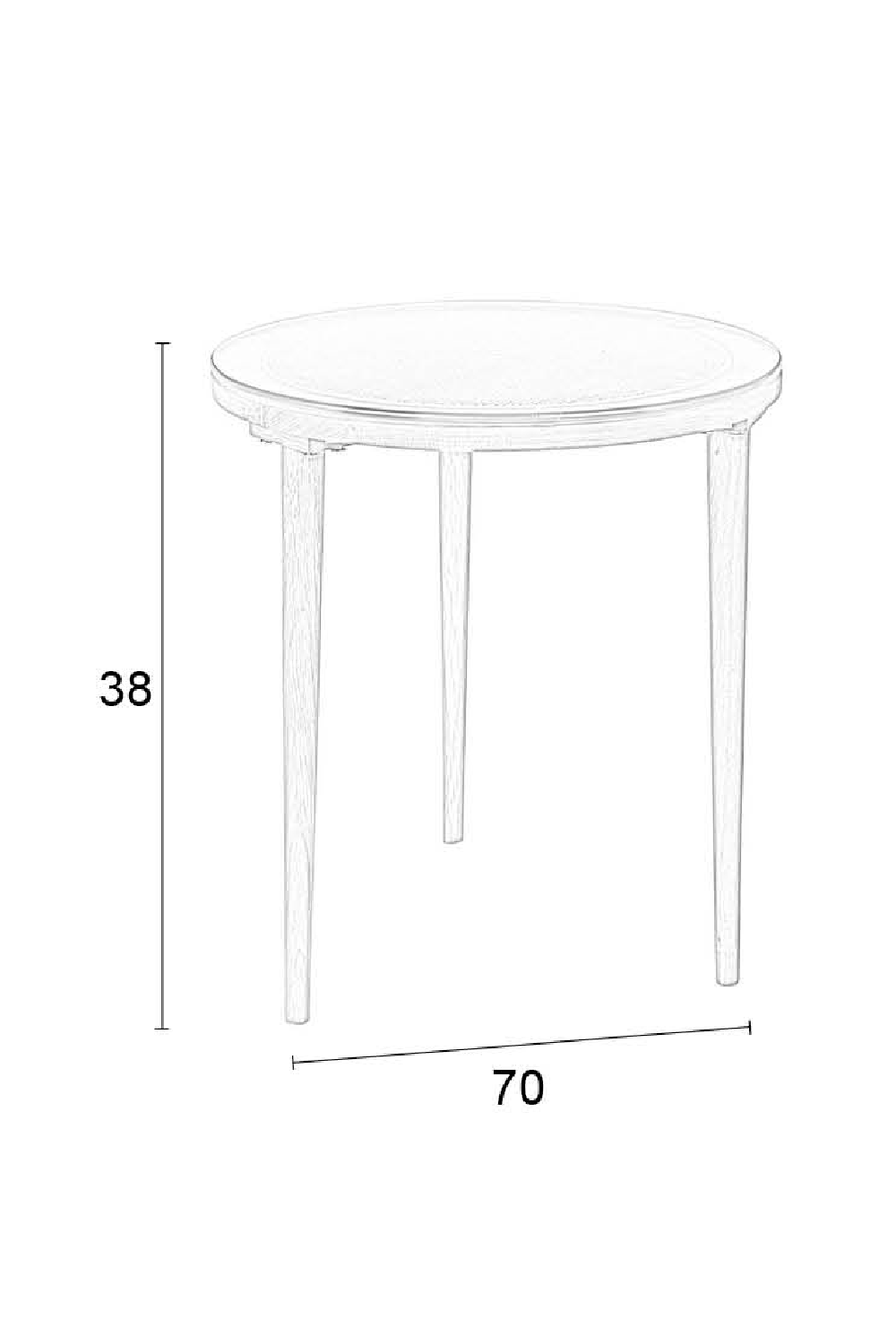 Table d'appoint moderne en rotin naturel