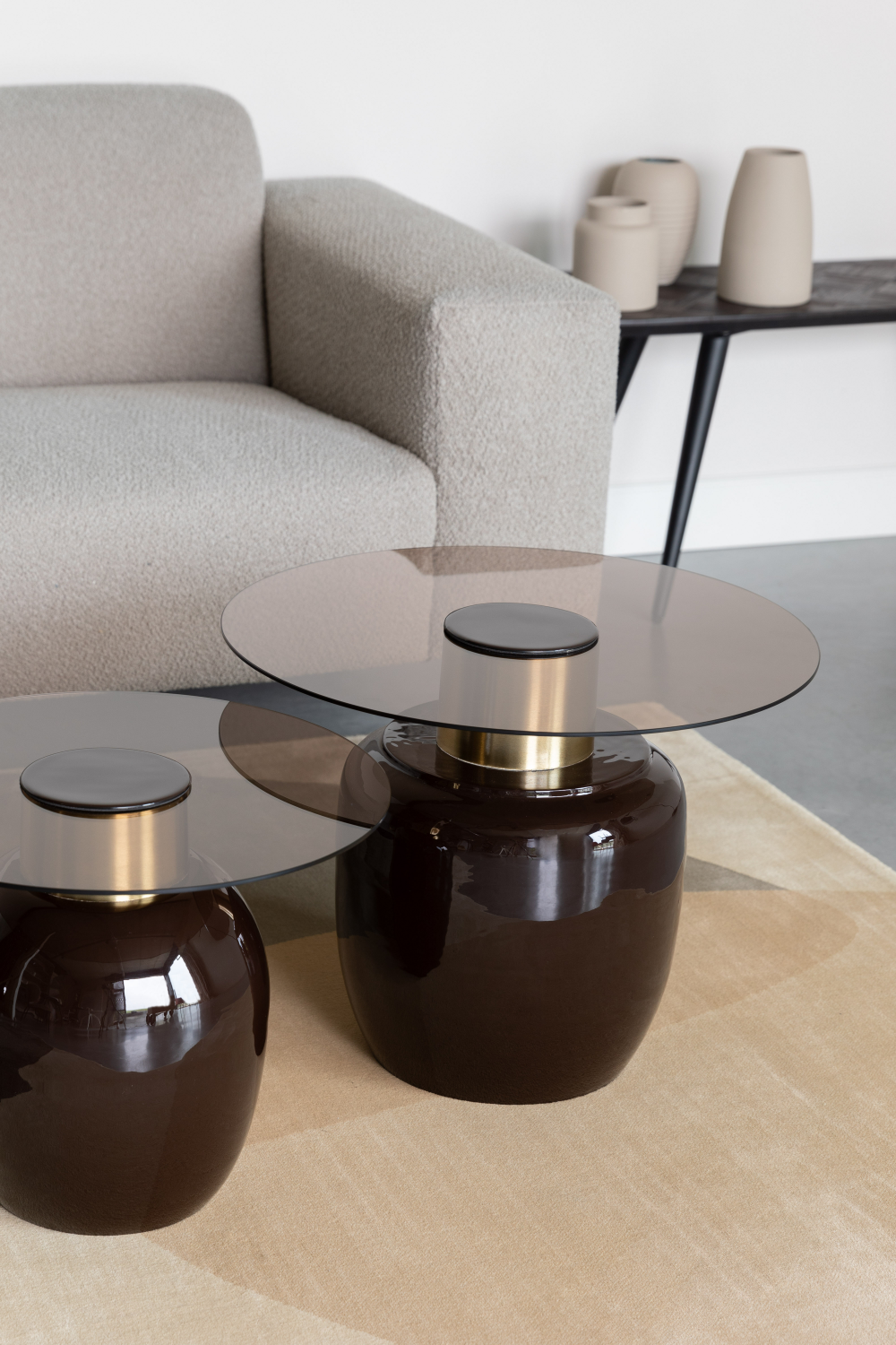 Table d'appoint moderne en verre
