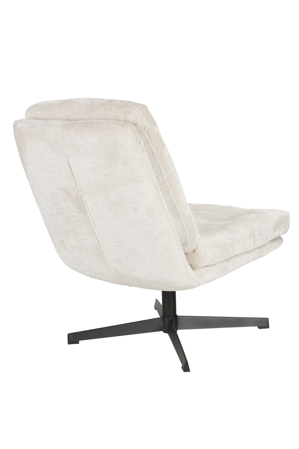 Fauteuil pivotant capitonné à carreaux