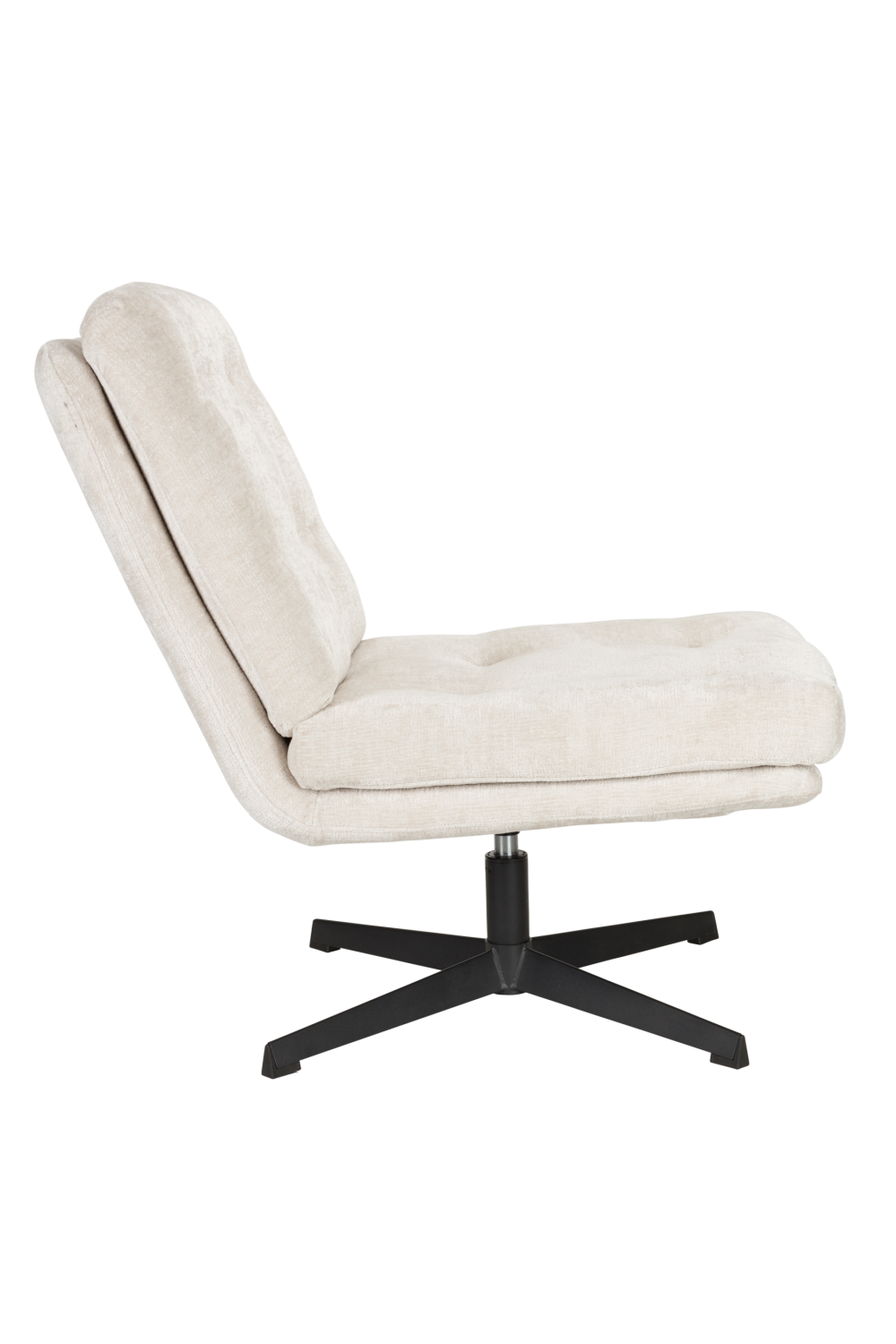 Fauteuil pivotant capitonné à carreaux