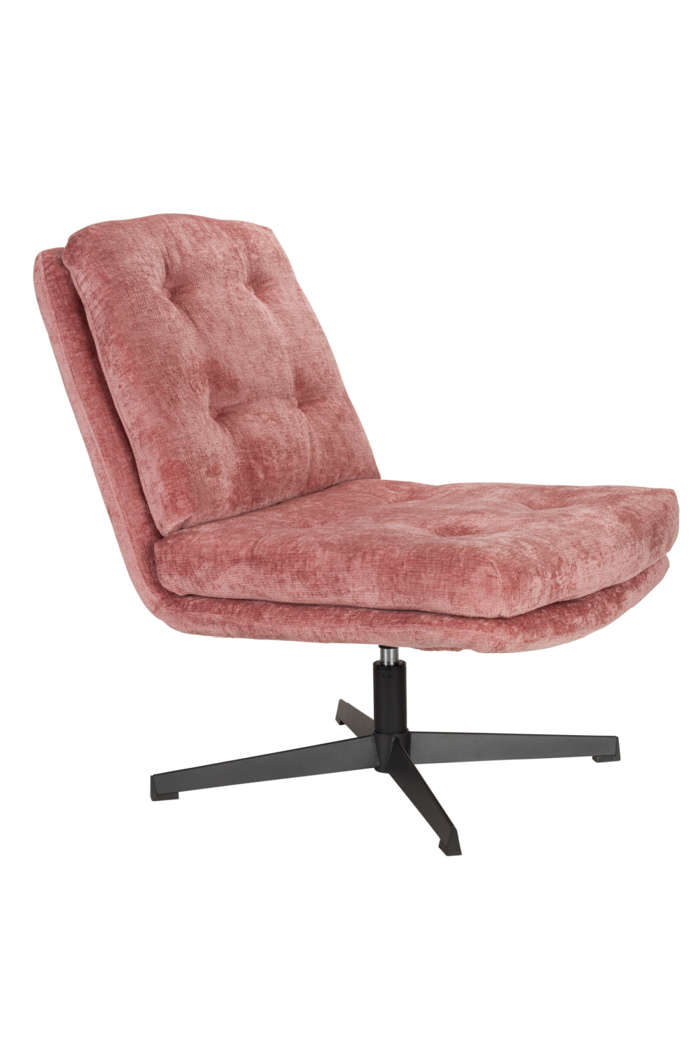 Fauteuil pivotant capitonné à carreaux