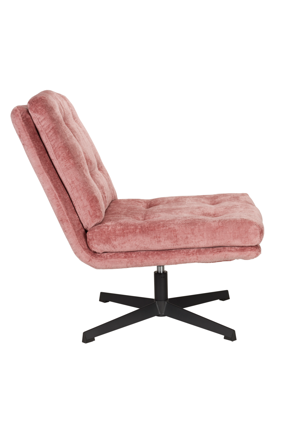 Fauteuil pivotant capitonné à carreaux