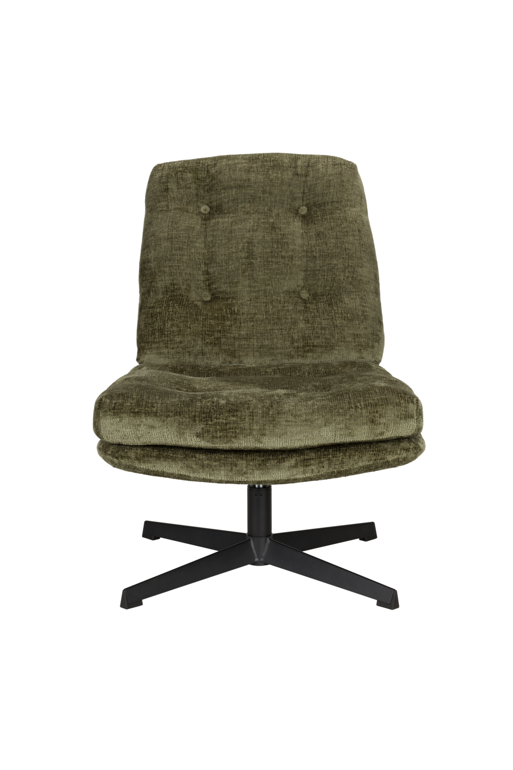 Fauteuil pivotant capitonné à carreaux