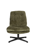 Fauteuil pivotant capitonné à carreaux