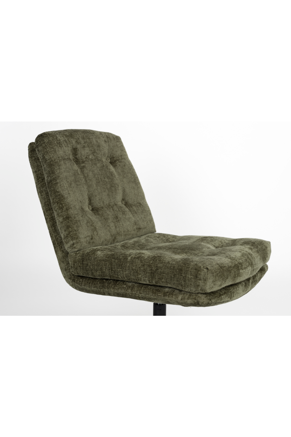 Fauteuil pivotant capitonné à carreaux