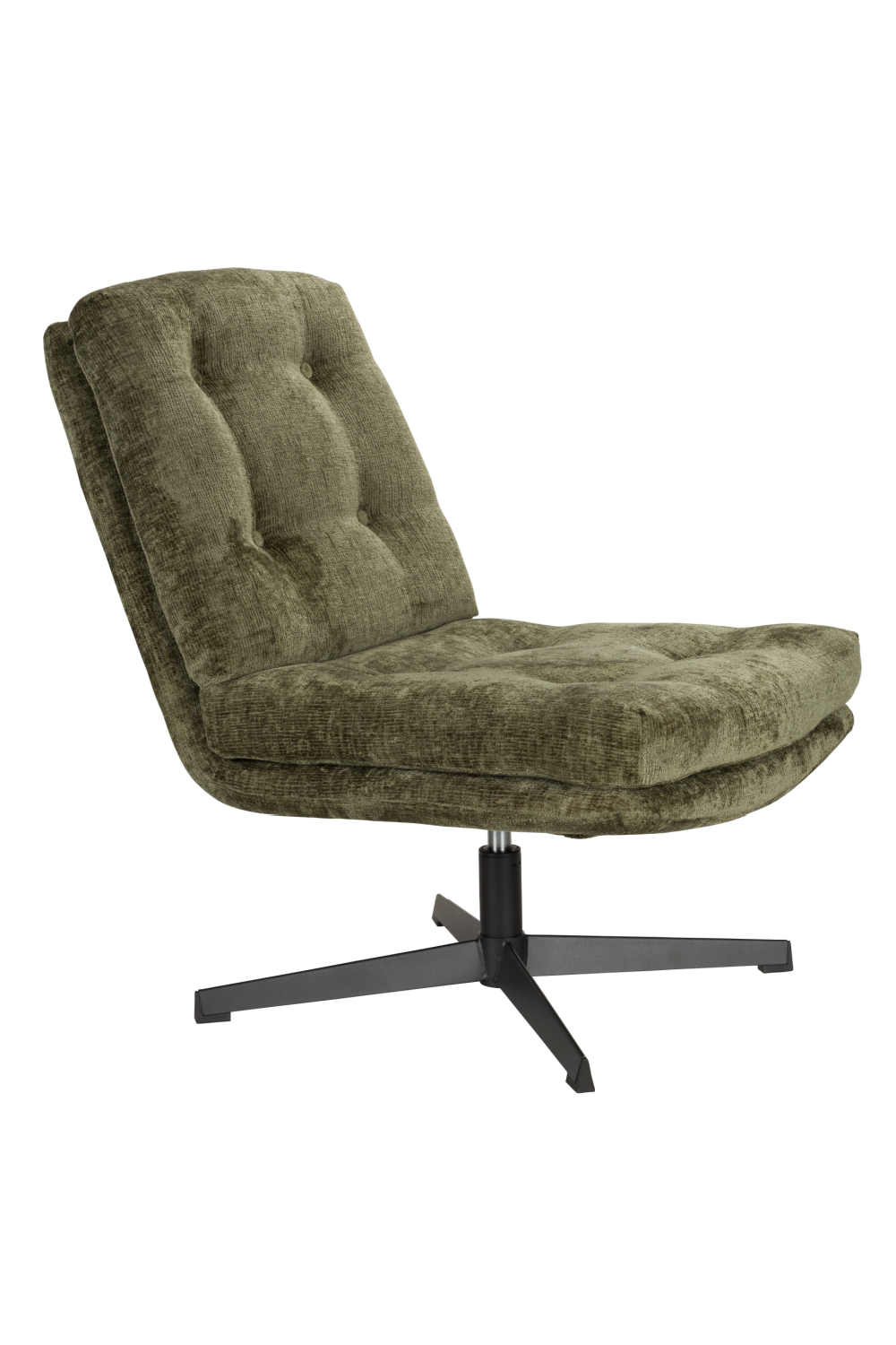 Fauteuil pivotant capitonné à carreaux