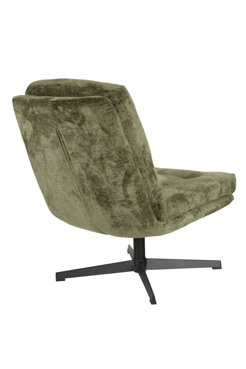 Fauteuil pivotant capitonné à carreaux