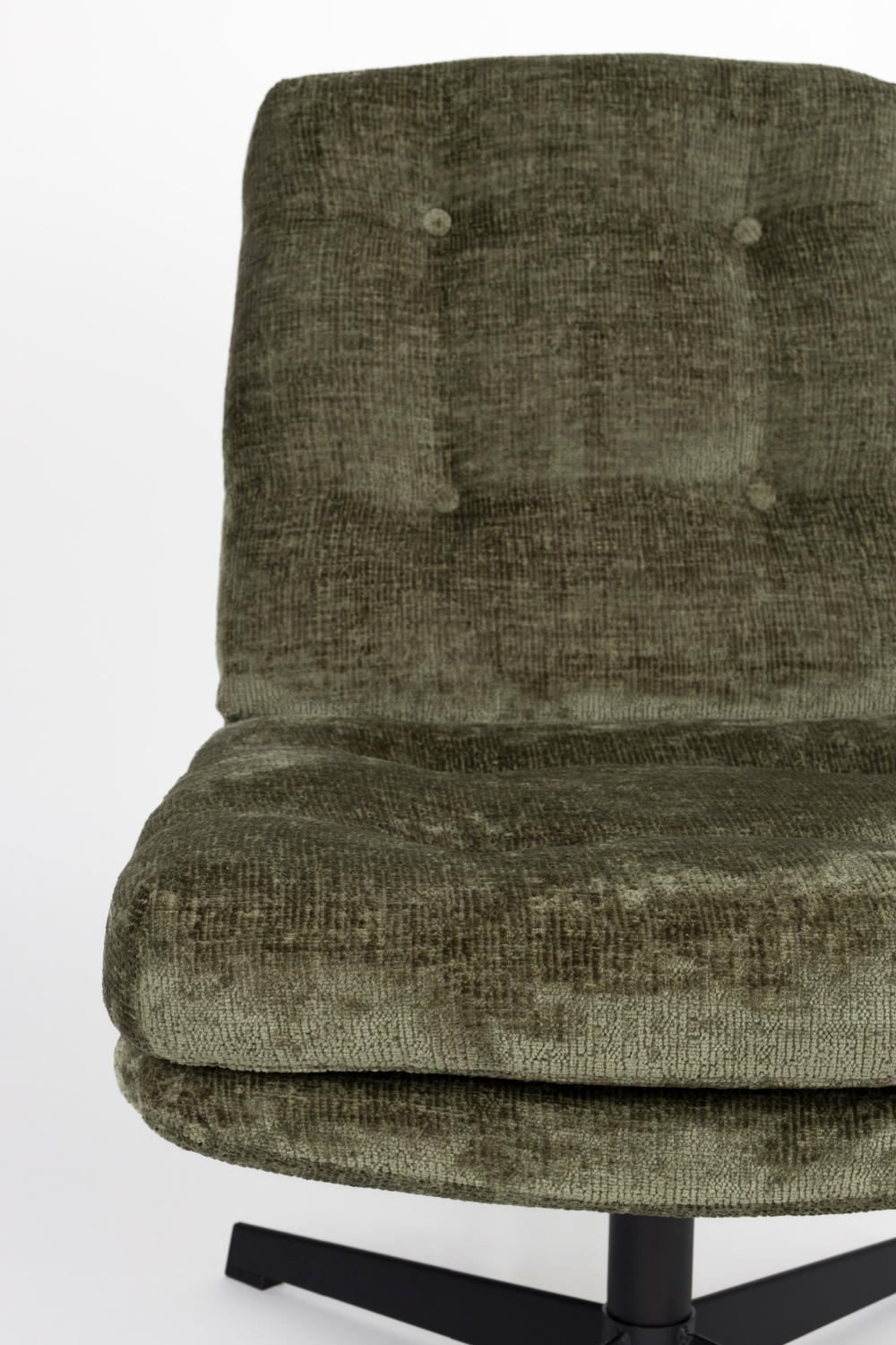 Fauteuil pivotant capitonné à carreaux