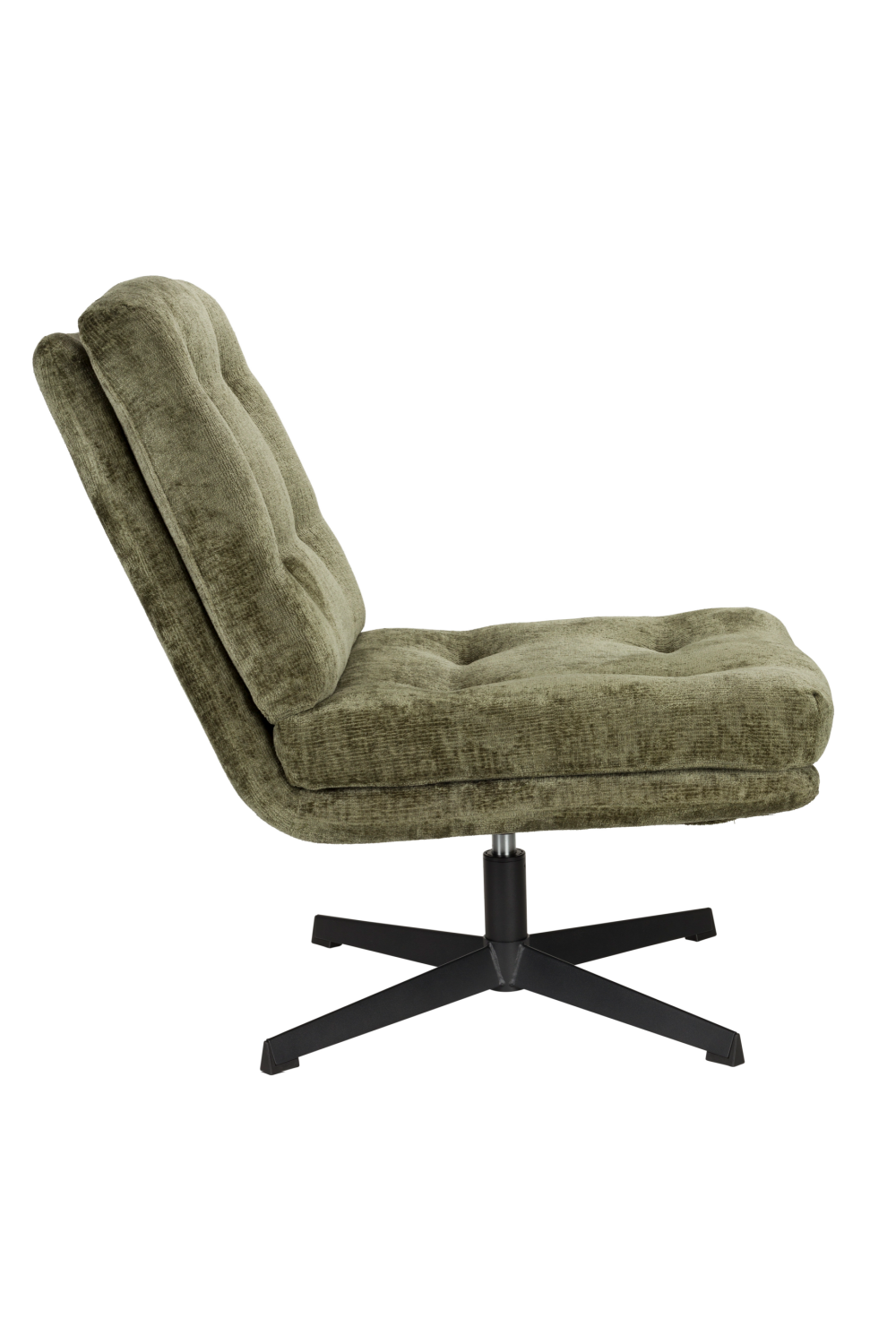 Fauteuil pivotant capitonné à carreaux