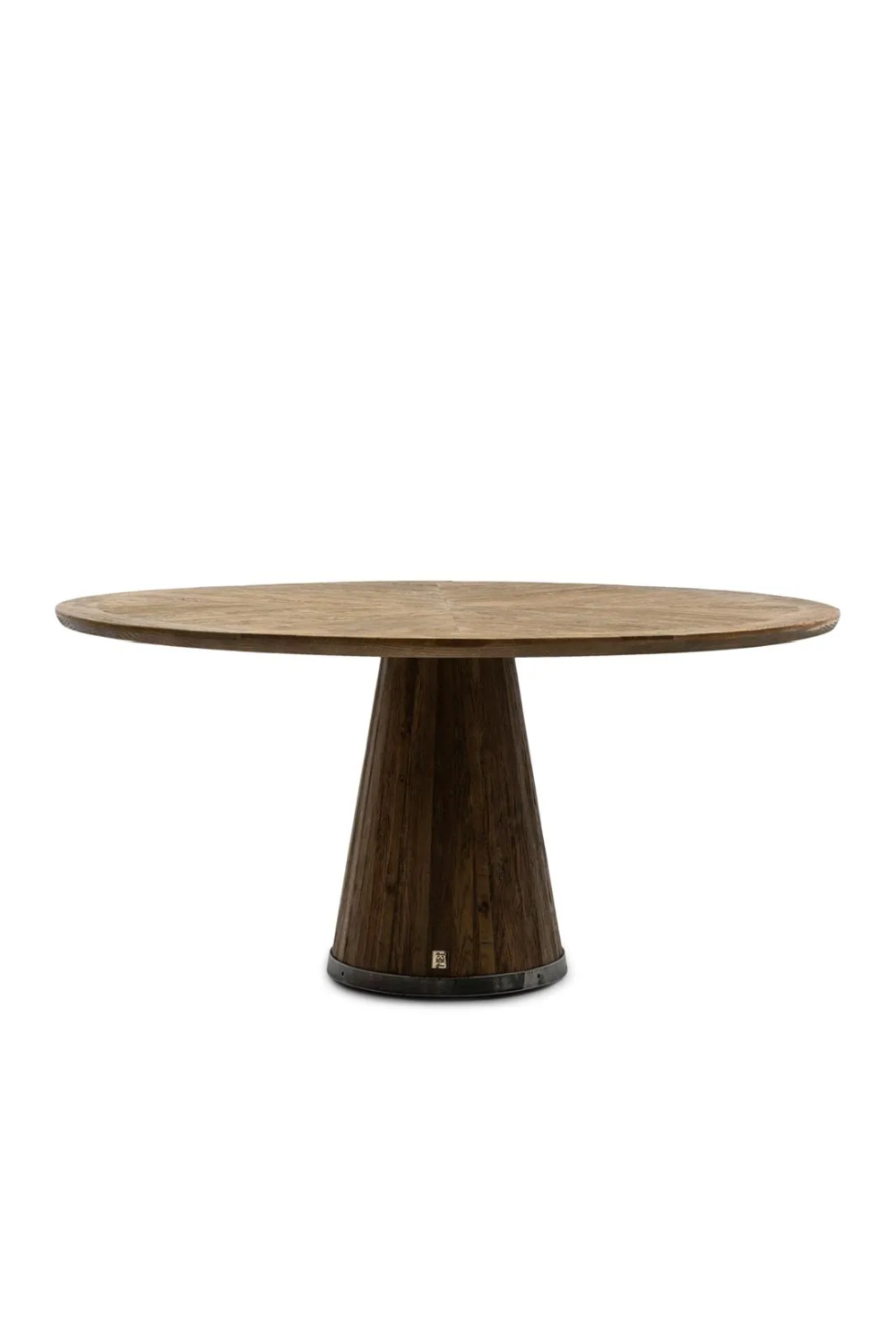 Table de salle à manger ronde à piédestal en chêne