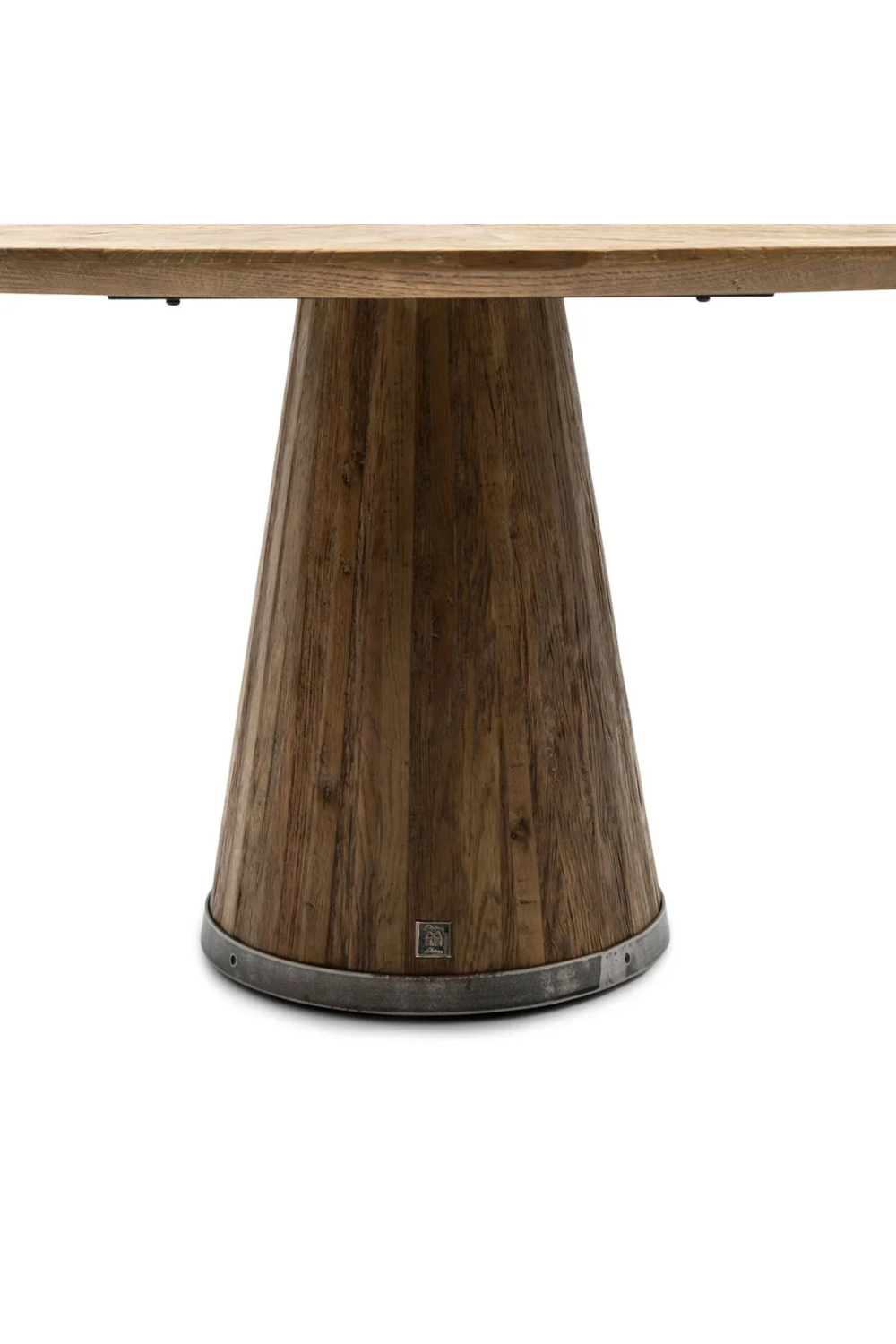 Table de salle à manger ronde à piédestal en chêne