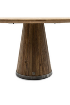 Table de salle à manger ronde à piédestal en chêne