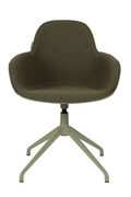 Fauteuils pivotants rembourrés verts (2)